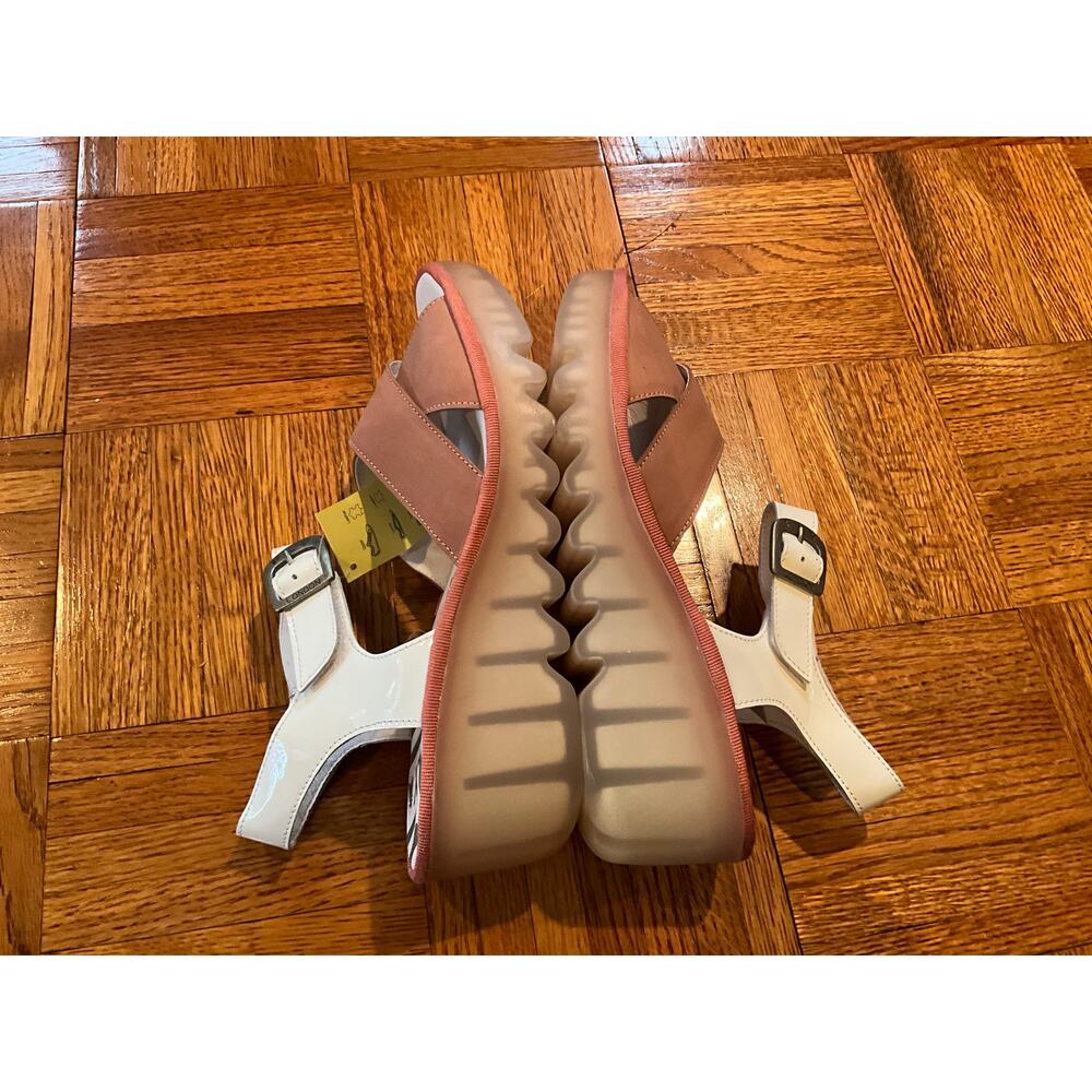 Fly London Bace Platform Wedge Sandal Suede Pink/Off-White Womens Size 41 NWB - Picture 5 of 6